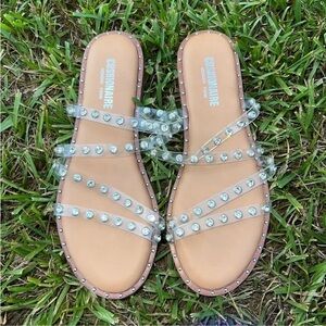 Cushionaire Women's Memory Foam Studded Sandals- Tina